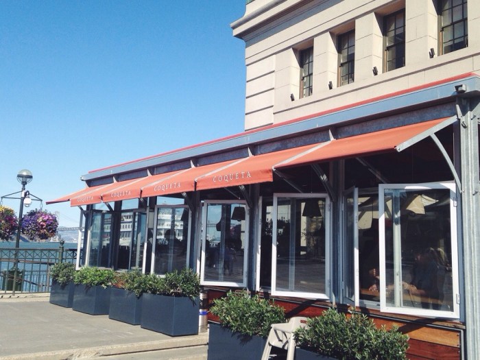 Coqueta has the perfect location looking out over the Bay Bridge