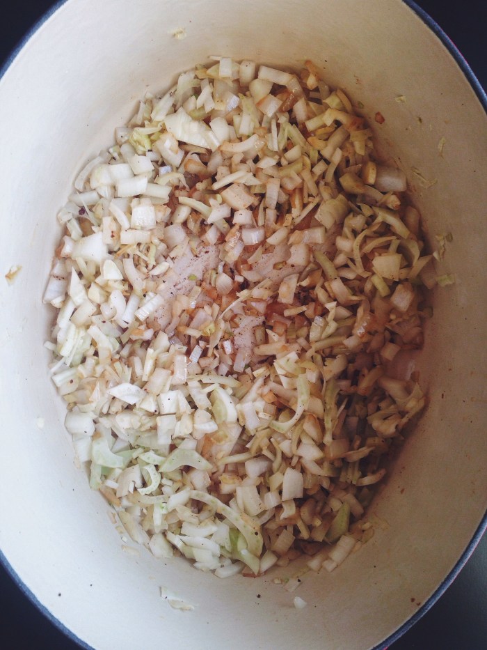 Layer 1, fennel, onions, garlic...