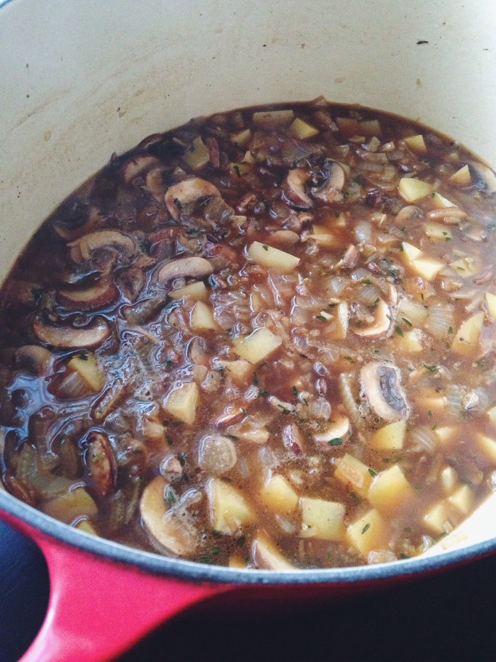 Layer 3, that heavenly broth and potatoes