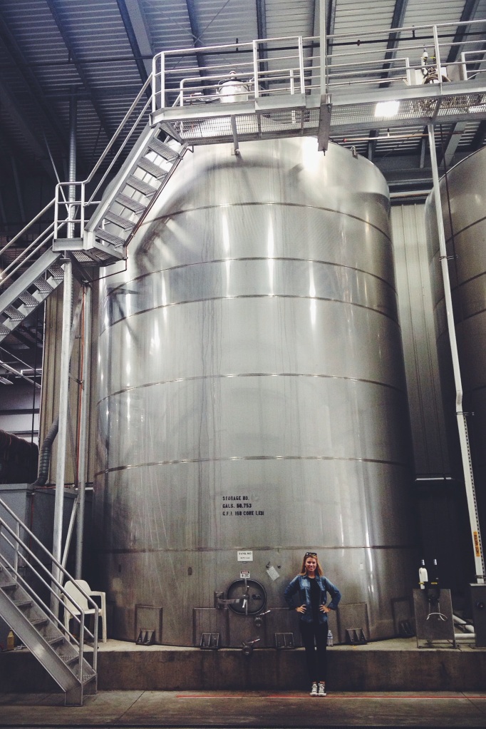 Again, very. Small. This tank holds enough juice to produce around 225,000 bottles of wine...talk about a hangover!