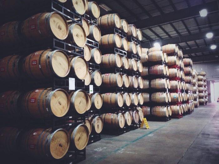 The barrel room and just a glimpse of the many barrels working their magic