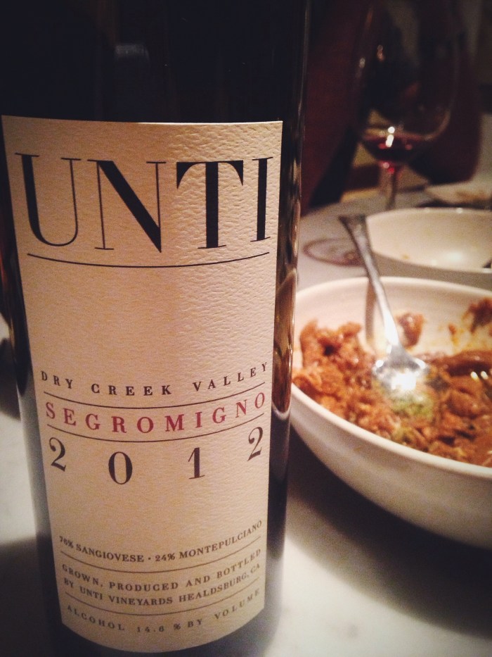 Our second red selection with the half devoured smoked paprika strozzapreti pasta with pork shoulder, carmelized onion and cherry peppers