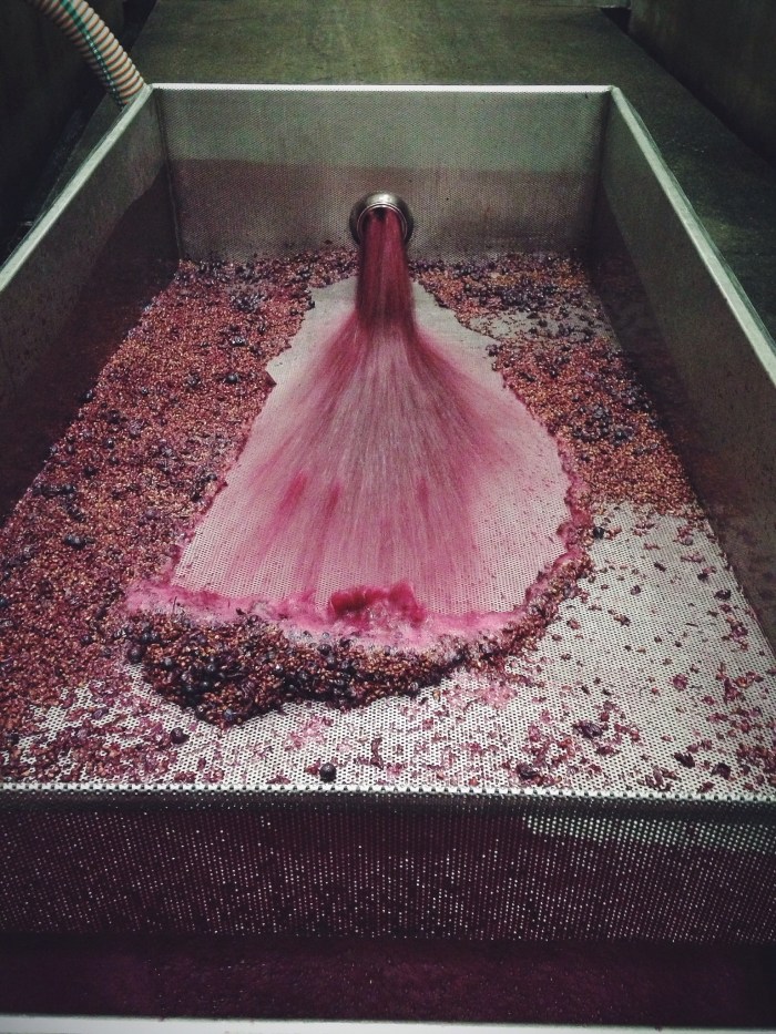 Juice being drained from the tanks