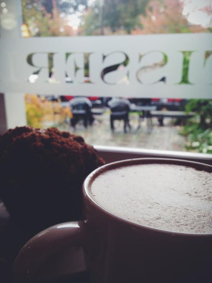 Coffee and a muffin with my sissy, the best kind of morning