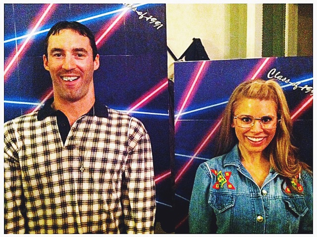 Class of 1991, braces, beaded denim dress and all