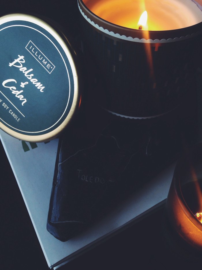 The perfect scent to welcome the holiday season. Love it so much I bought the big one for the living room and a small votive for the office.