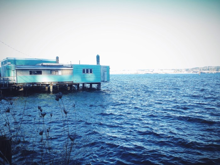 A cold walk along the water, it even looks cold