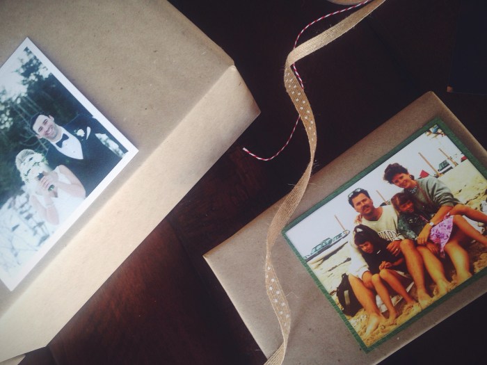 I mounted all my pics on the same color construction paper to tie them all together in one cohesive look