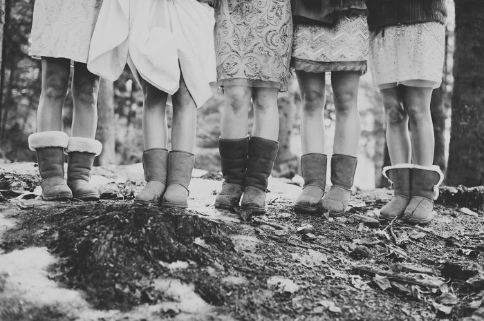 We all wore formal shoes during the ceremony but while out in the snow for pictures cozy boots were key.