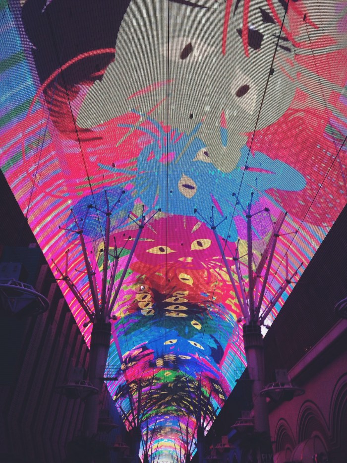 Amazing(ly freaky) light show with lots and lots of cats in Old Town.