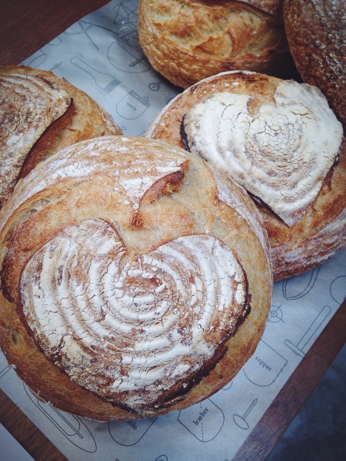 Loaves of love being given away to customers as a special treat on Valentine's Day