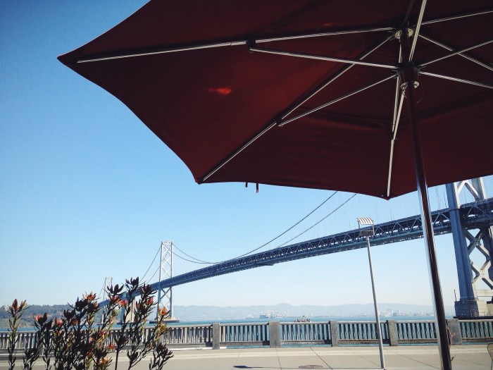 Lunch with a view of the Bay Bridge