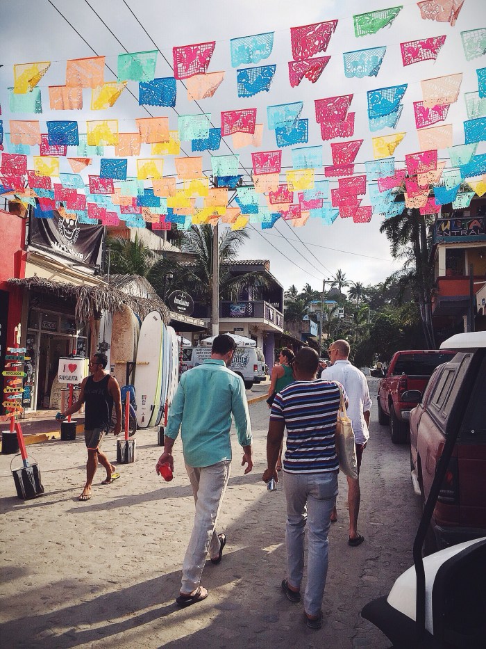On the way through town to the rehearsal dinner