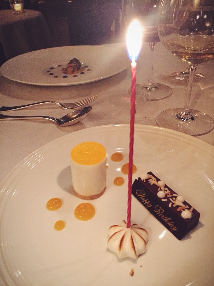 Sweet birthday treats for me and my cute date so he didn't feel left out...they did this, not even kidding! (on the house)