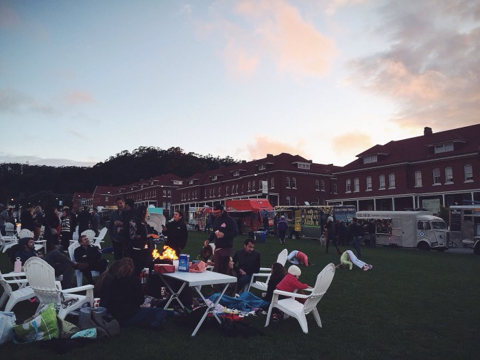 Far fewer people than the Sunday Presidio event, made it really easy to get food whenever you wanted something