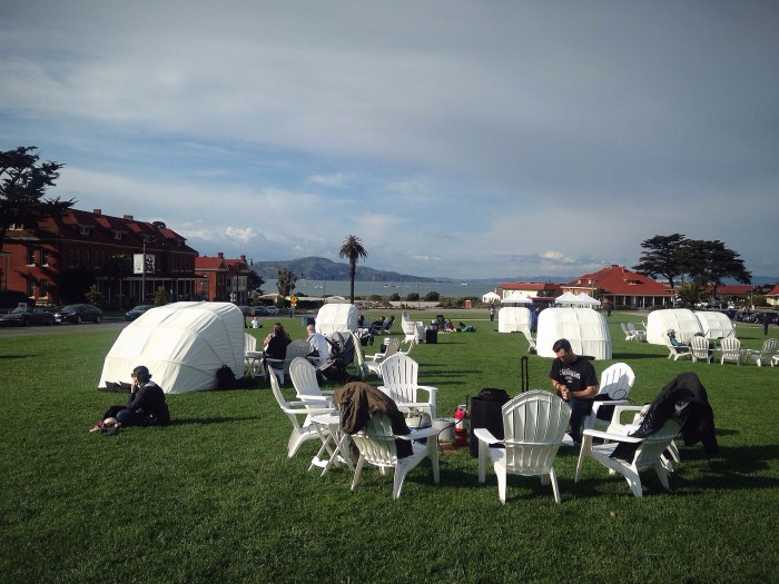 Arrived at our spot and setting up shop before friends arrive