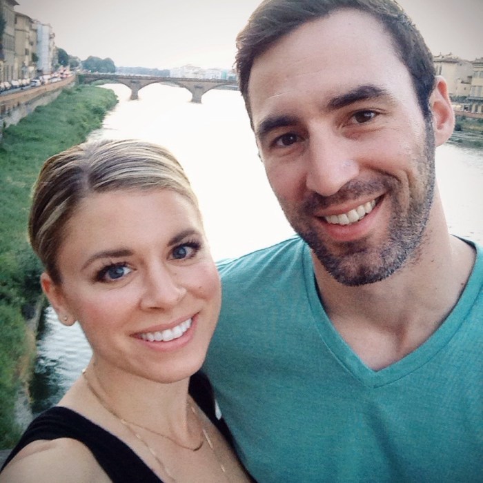 Walking to dinner with my love along the river in Florence