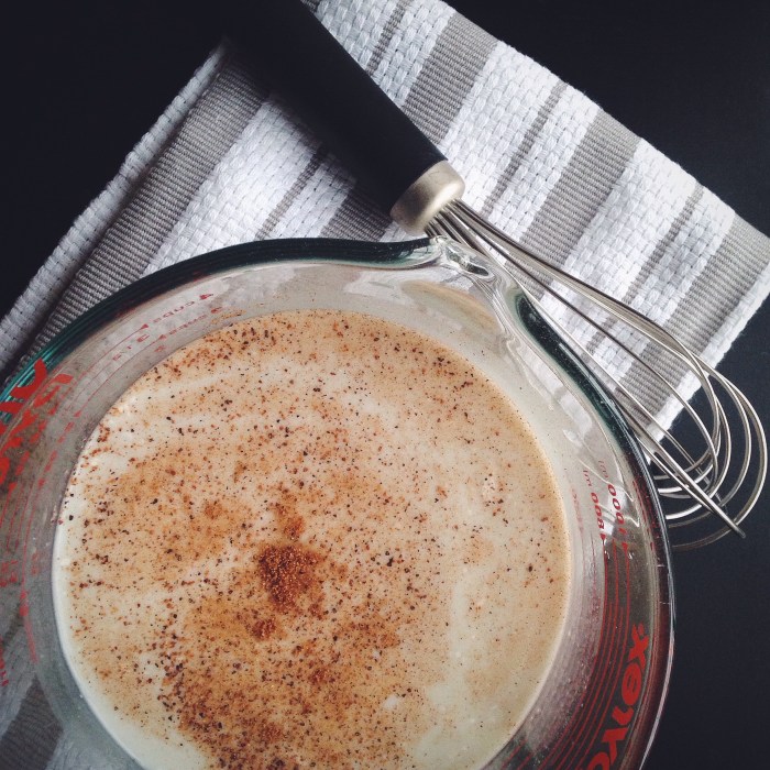 Measuring everything out into one large measuring cup